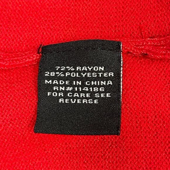 Verve Ami Women's Cardigan Sweater Large X-Large Red Asymmetrical Open Front - Picture 8 of 9